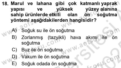 Bahçe Tarımı Dersi 2024 - 2025 Yılı Yaz Okulu Sınav Soruları 18. Soru