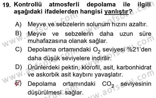 Bahçe Tarımı Dersi 2025 - 2026 Yılı (Final) Dönem Sonu Sınav Soruları 19. Soru