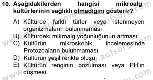Balık Yetiştiriciliği Dersi 2012 - 2013 Yılı (Final) Dönem Sonu Sınav Soruları 10. Soru