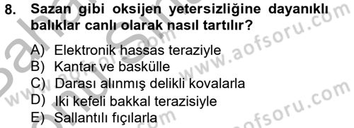 Balık Yetiştiriciliği Dersi 2012 - 2013 Yılı (Final) Dönem Sonu Sınav Soruları 8. Soru