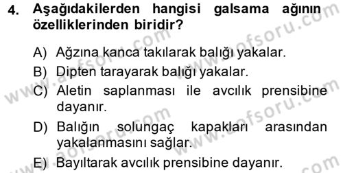 Balık Yetiştiriciliği Dersi 2013 - 2014 Yılı (Vize) Ara Sınav Soruları 4. Soru