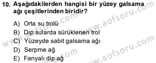 Balık Yetiştiriciliği Dersi 2014 - 2015 Yılı (Vize) Ara Sınav Soruları 10. Soru