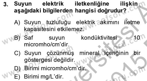 Balık Yetiştiriciliği Dersi 2014 - 2015 Yılı (Vize) Ara Sınav Soruları 3. Soru
