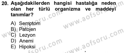 Balık Yetiştiriciliği Dersi 2014 - 2015 Yılı Tek Ders Sınav Soruları 20. Soru