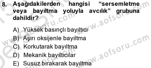 Balık Yetiştiriciliği Dersi 2014 - 2015 Yılı Tek Ders Sınav Soruları 8. Soru