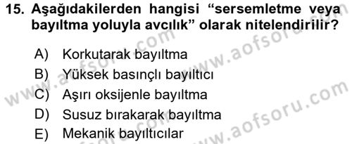 Balık Yetiştiriciliği Dersi 2015 - 2016 Yılı (Final) Dönem Sonu Sınav Soruları 15. Soru