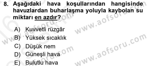 Balık Yetiştiriciliği Dersi 2015 - 2016 Yılı Tek Ders Sınav Soruları 8. Soru
