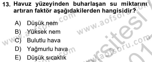 Balık Yetiştiriciliği Dersi 2016 - 2017 Yılı 3 Ders Sınav Soruları 13. Soru
