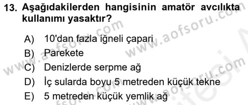 Balık Yetiştiriciliği Dersi 2017 - 2018 Yılı 3 Ders Sınav Soruları 13. Soru