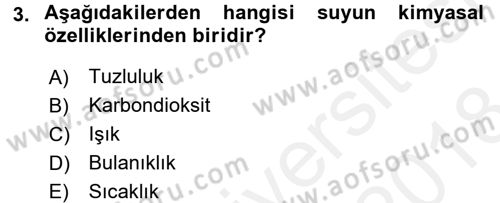 Balık Yetiştiriciliği Dersi 2017 - 2018 Yılı (Final) Dönem Sonu Sınav Soruları 3. Soru