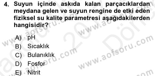Balık Yetiştiriciliği Dersi 2017 - 2018 Yılı (Final) Dönem Sonu Sınav Soruları 4. Soru