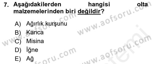 Balık Yetiştiriciliği Dersi 2018 - 2019 Yılı (Final) Dönem Sonu Sınav Soruları 7. Soru