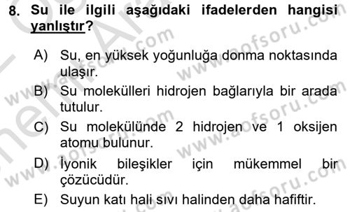 Balık Yetiştiriciliği Dersi 2021 - 2022 Yılı (Vize) Ara Sınav Soruları 8. Soru