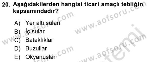 Balık Yetiştiriciliği Dersi 2021 - 2022 Yılı (Final) Dönem Sonu Sınav Soruları 20. Soru
