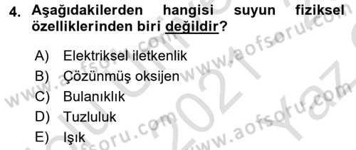 Balık Yetiştiriciliği Dersi 2021 - 2022 Yılı Yaz Okulu Sınav Soruları 4. Soru