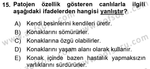 Balık Yetiştiriciliği Dersi 2022 - 2023 Yılı Yaz Okulu Sınav Soruları 15. Soru
