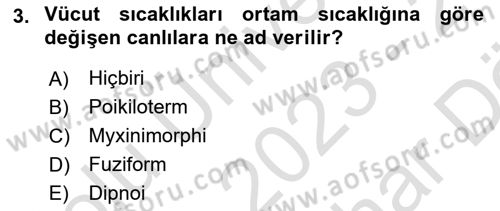 Balık Yetiştiriciliği Dersi 2023 - 2024 Yılı (Vize) Ara Sınav Soruları 3. Soru