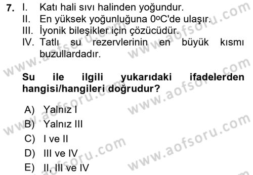 Balık Yetiştiriciliği Dersi 2023 - 2024 Yılı (Vize) Ara Sınav Soruları 7. Soru
