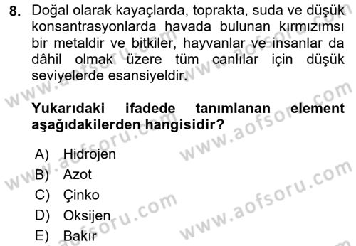 Balık Yetiştiriciliği Dersi 2023 - 2024 Yılı (Vize) Ara Sınav Soruları 8. Soru