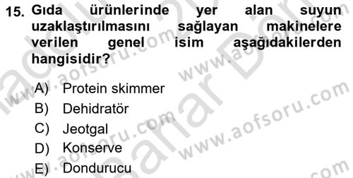 Balık Yetiştiriciliği Dersi 2024 - 2025 Yılı (Final) Dönem Sonu Sınav Soruları 15. Soru