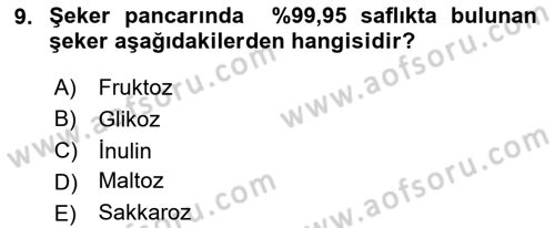 Tarla Bitkileri Dersi 2024 - 2025 Yılı Yaz Okulu Sınav Soruları 9. Soru