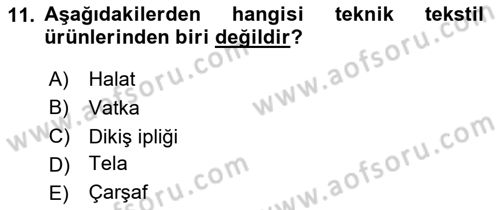Tarla Bitkileri Dersi 2025 - 2026 Yılı (Vize) Ara Sınav Soruları 11. Soru