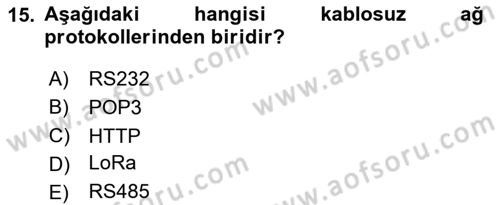 Tarım 4.0 Dersi 2024 - 2025 Yılı (Vize) Ara Sınav Soruları 15. Soru