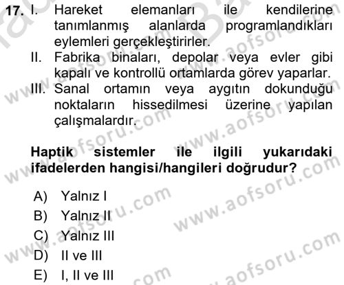 Tarım 4.0 Dersi 2024 - 2025 Yılı (Vize) Ara Sınav Soruları 17. Soru