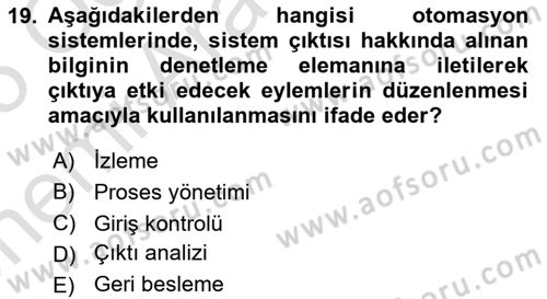 Tarım 4.0 Dersi 2024 - 2025 Yılı (Vize) Ara Sınav Soruları 19. Soru
