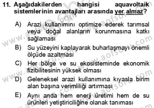 Tarım 4.0 Dersi 2024 - 2025 Yılı (Final) Dönem Sonu Sınav Soruları 11. Soru