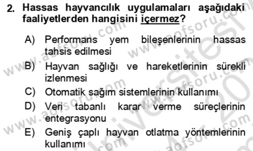 Tarım 4.0 Dersi 2024 - 2025 Yılı (Final) Dönem Sonu Sınav Soruları 2. Soru