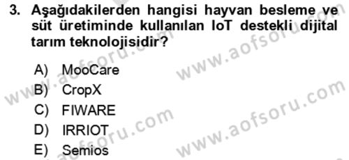 Tarım 4.0 Dersi 2024 - 2025 Yılı (Final) Dönem Sonu Sınav Soruları 3. Soru