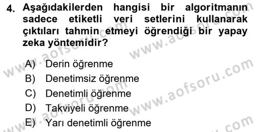Tarım 4.0 Dersi 2024 - 2025 Yılı Yaz Okulu Sınav Soruları 4. Soru