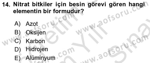 Tarım 4.0 Dersi 2025 - 2026 Yılı (Final) Dönem Sonu Sınav Soruları 14. Soru