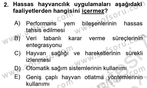 Tarım 4.0 Dersi 2025 - 2026 Yılı (Final) Dönem Sonu Sınav Soruları 2. Soru