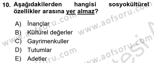 Tarımsal Pazarlama Dersi 2024 - 2025 Yılı (Vize) Ara Sınav Soruları 10. Soru