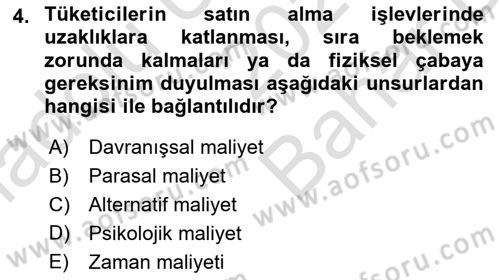 Tarımsal Pazarlama Dersi 2024 - 2025 Yılı (Vize) Ara Sınav Soruları 4. Soru