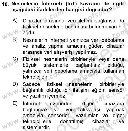 Tarımsal Pazarlama Dersi 2025 - 2026 Yılı (Vize) Ara Sınav Soruları 10. Soru