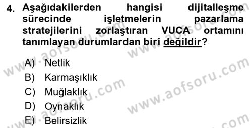 Tarımsal Pazarlama Dersi 2025 - 2026 Yılı (Vize) Ara Sınav Soruları 4. Soru