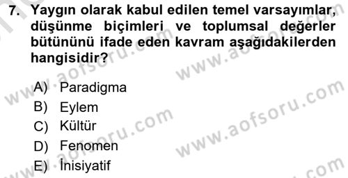 Tarımsal Pazarlama Dersi 2025 - 2026 Yılı (Vize) Ara Sınav Soruları 7. Soru