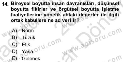 Tarımsal Pazarlama Dersi 2025 - 2026 Yılı (Final) Dönem Sonu Sınav Soruları 14. Soru