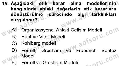 Tarımsal Pazarlama Dersi 2025 - 2026 Yılı (Final) Dönem Sonu Sınav Soruları 15. Soru