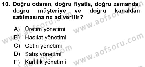Turizmde Otomasyon Sistemleri Dersi 2020 - 2021 Yılı Yaz Okulu Sınav Soruları 10. Soru