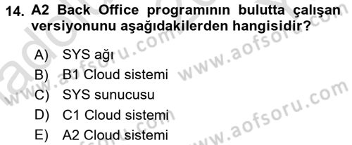 Turizmde Otomasyon Sistemleri Dersi 2020 - 2021 Yılı Yaz Okulu Sınav Soruları 14. Soru