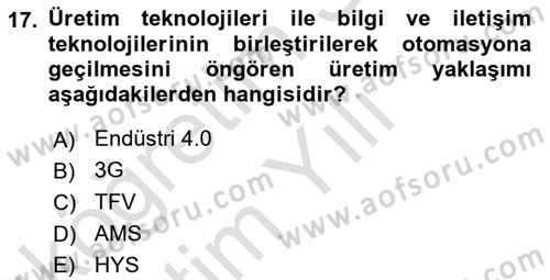 Turizmde Otomasyon Sistemleri Dersi 2020 - 2021 Yılı Yaz Okulu Sınav Soruları 17. Soru