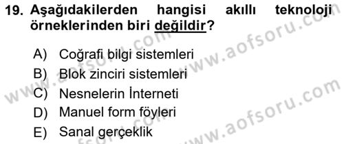 Turizmde Otomasyon Sistemleri Dersi 2020 - 2021 Yılı Yaz Okulu Sınav Soruları 19. Soru