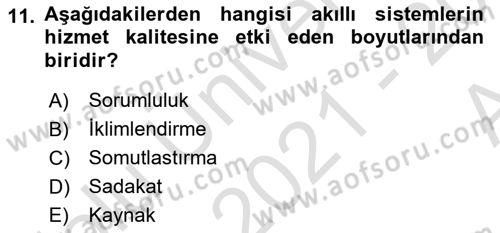 Turizmde Otomasyon Sistemleri Dersi Ara Sınavı Deneme Sınav Soruları 11. Soru