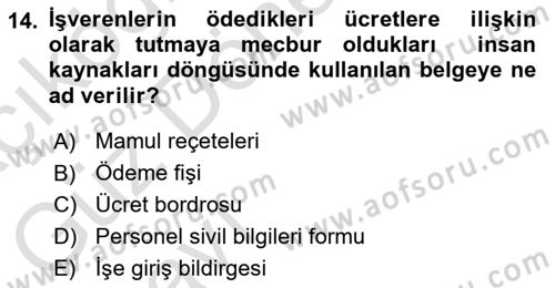 Turizmde Otomasyon Sistemleri Dersi 2021 - 2022 Yılı (Vize) Ara Sınav Soruları 14. Soru