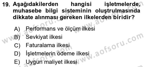 Turizmde Otomasyon Sistemleri Dersi Ara Sınavı Deneme Sınav Soruları 19. Soru