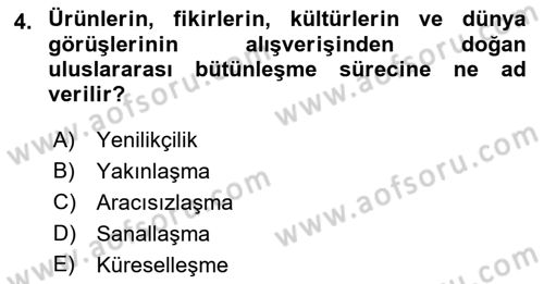 Turizmde Otomasyon Sistemleri Dersi 2021 - 2022 Yılı (Vize) Ara Sınav Soruları 4. Soru